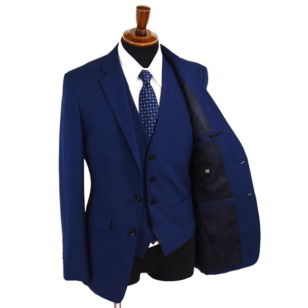 美品 スーツセレクト 3ピース 2つボタン シングルスーツ M Y6 ダークネイビー ノータック 開き見せ BLKP1952 合物 春夏秋 6XC065 | SUIT SELECT | 01