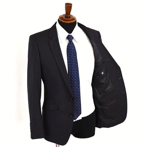 美品 スーツセレクト 2つボタン シングルスーツ M Y6 ダークグレー ノータック 開き見せ BLK1756 夏物 春夏 薄手 6XC068 | SUIT SELECT | 01