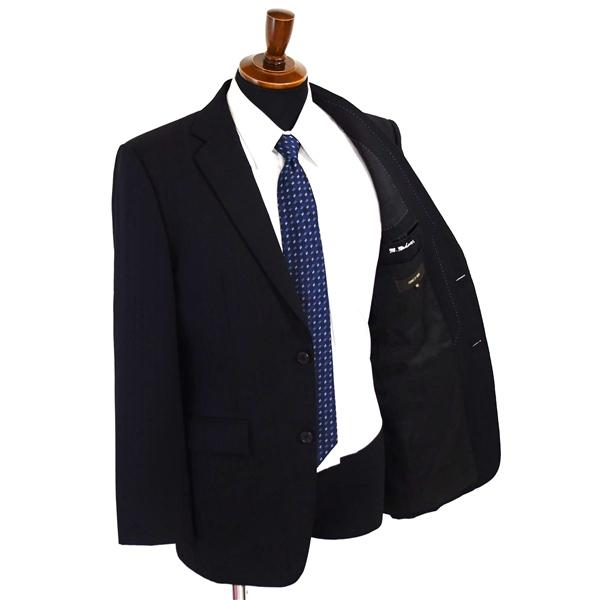 コムサメン 2つボタン シングルスーツ M A6 ブラック ストライプ ノータック 袖口4つ釦 開き見せ 07-02SP29 夏物 春夏 薄手 6XC075 | COMME CA MEN | 01