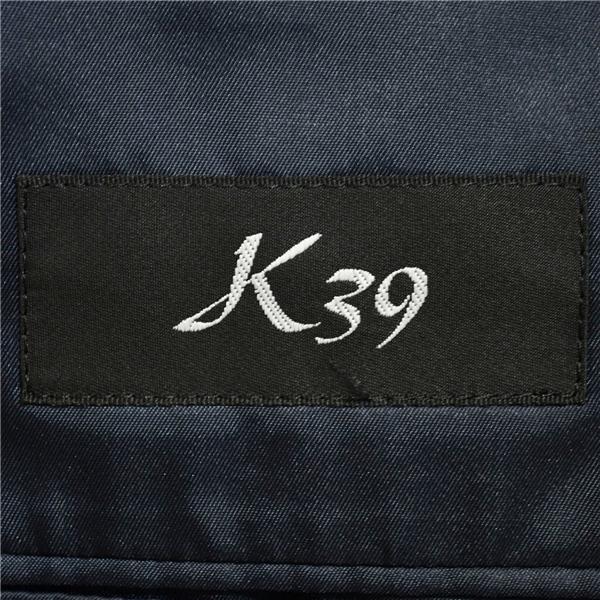 K39 2つボタン シングルスーツ M BB4 ダークネイビー ストライプ ノータック 袖口4つ釦 開き見せ 7715833 夏物 春夏 薄手 6XC082 | ブランド登録なし | 03