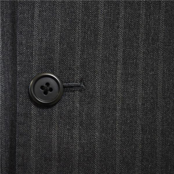 RITORNO 3つボタン シングルスーツ XL AB8 ダークグレー ストライプ ノータック 袖口4つ釦 開き見せ BNO45139-2 合物 春秋 6XC083 | ブランド登録なし | 02