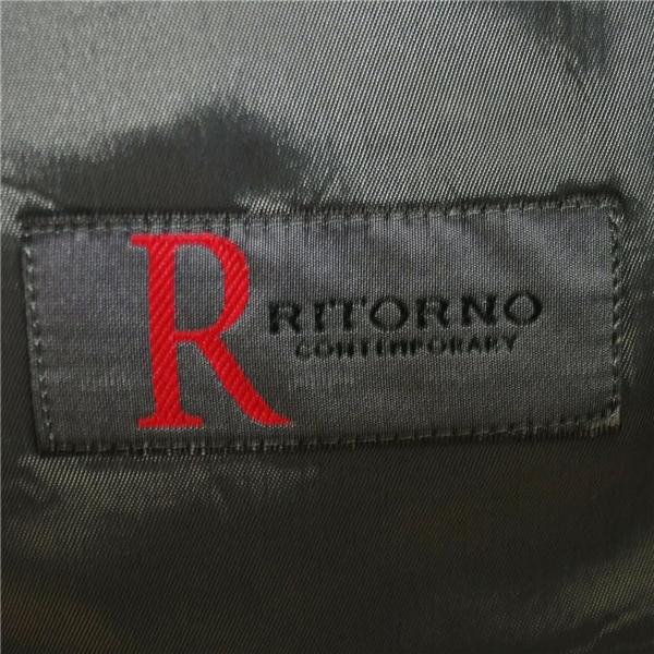 RITORNO 3つボタン シングルスーツ XL AB8 ダークグレー ストライプ ノータック 袖口4つ釦 開き見せ BNO45139-2 合物 春秋 6XC083 | ブランド登録なし | 03