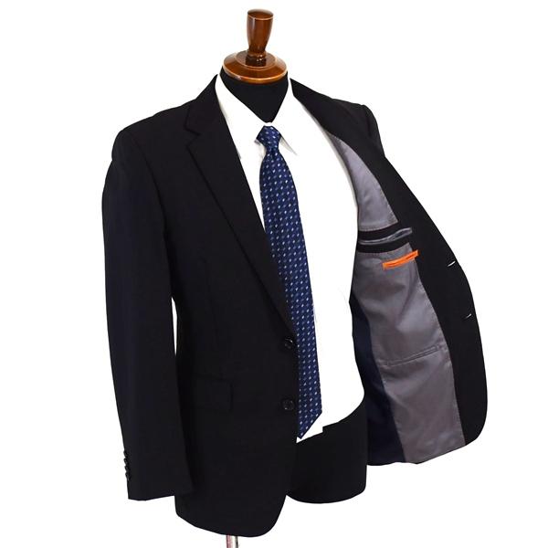 P.S.FA 2つボタン シングルスーツ M Y6 ブラック ストライプ ノータック 袖口4つ釦 開き見せ DS320151-09F 夏物 春夏 薄手 6XC084 | Perfect Suit FActory | 01