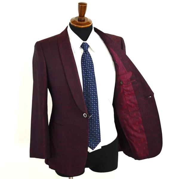 Pret a Porter 拝みボタン 1つボタン シングルスーツ S A3 ダークレッド ストライプ ノータック 開き見せ 夏物 春夏 6XC086 | ブランド登録なし | 01