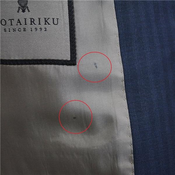 五大陸 英国製 ドーメル生地 2つボタン シングルスーツ M A6 ダークネイビー ストライプ SR-GR-IM-0134 夏物 春夏 薄手 gotairiku 6XD001 | gotairiku | 07