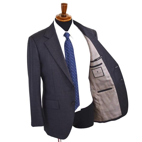 五大陸 英国製 ドーメル生地 2つボタン シングルスーツ M A6 ダークグレー SR-GR-NM-0235 合物 春秋 gotairiku 6XD002 | gotairiku | 01