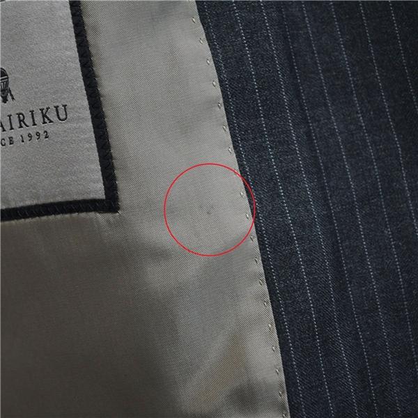 五大陸 英国製 ドーメル130's生地 2つボタン シングルスーツ M A6 ダークグレー ストライプ SR-GR-IW-0261 合物 春秋 gotairiku 6XD003 | gotairiku | 07