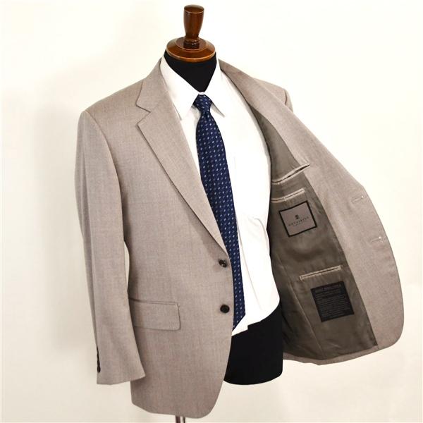 五大陸 英国製 ドーメル生地 2つボタン シングルスーツ M A6 ダークベージュ SR-GL-SM-0136 夏物 春夏 薄手 gotairiku 6XD004 | gotairiku | 01