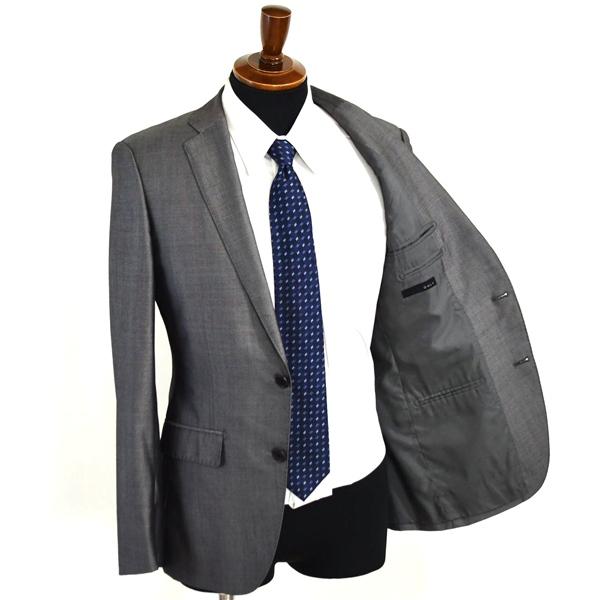 ONLY シルク混生地 2つボタン シングルスーツ M Y5 シルバー グレー ノータック 開き見せ 1-0122-25-004 夏物 春夏 薄手 6XD006 | ONLY | 01