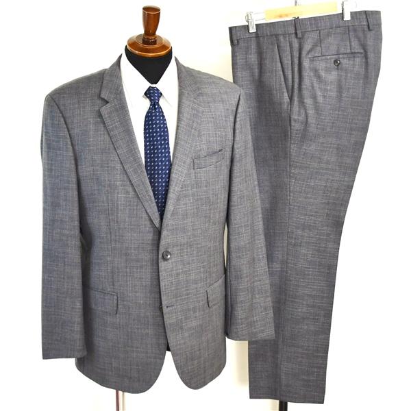 HUGO BOSS シルク混 2つボタン シングルスーツ XL AB8 ダークグレー チェック ノータック RN73616/CA23115 合物 春秋 6XD008 | HUGO BOSS