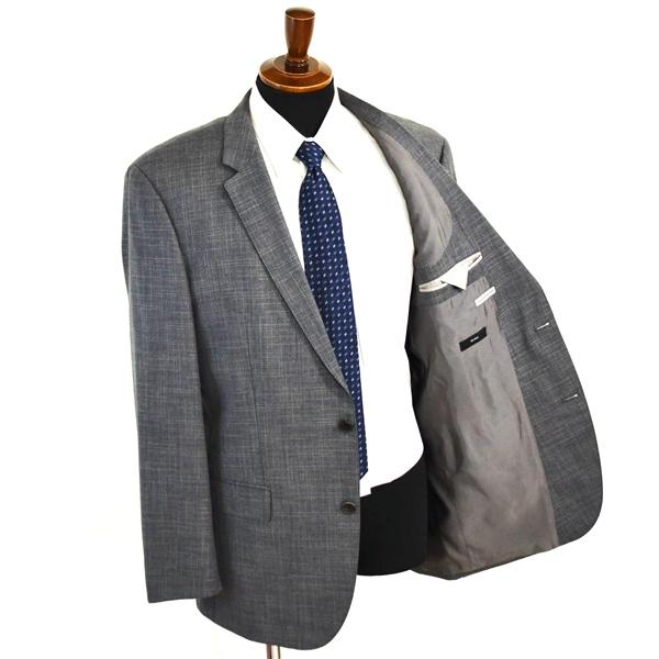 HUGO BOSS シルク混 2つボタン シングルスーツ XL AB8 ダークグレー チェック ノータック RN73616/CA23115 合物 春秋 6XD008 | HUGO BOSS | 01