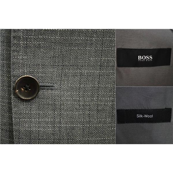 HUGO BOSS シルク混 2つボタン シングルスーツ XL AB8 ダークグレー チェック ノータック RN73616/CA23115 合物 春秋 6XD008 | HUGO BOSS | 02