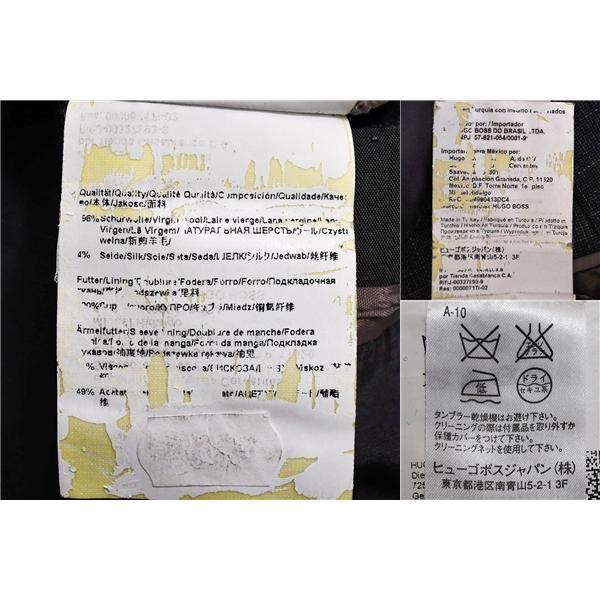 HUGO BOSS シルク混 2つボタン シングルスーツ XL AB8 ダークグレー チェック ノータック RN73616/CA23115 合物 春秋 6XD008 | HUGO BOSS | 03