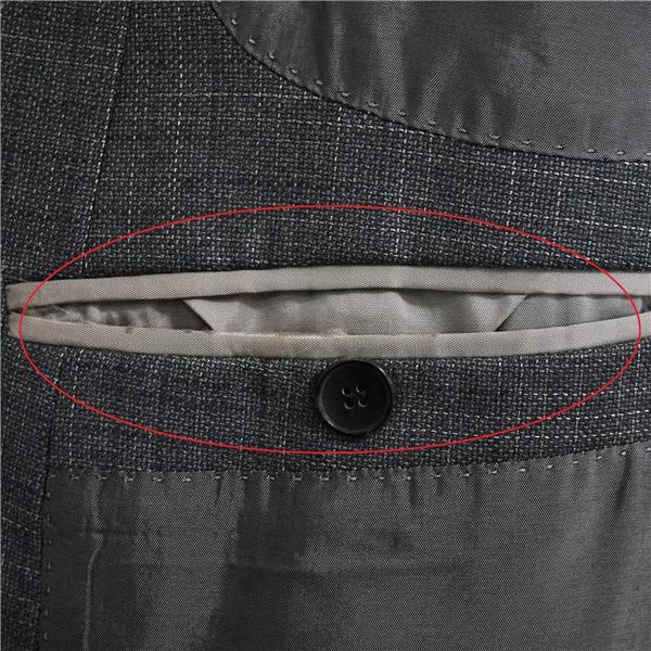 HUGO BOSS シルク混 2つボタン シングルスーツ XL AB8 ダークグレー チェック ノータック RN73616/CA23115 合物 春秋 6XD008 | HUGO BOSS | 04