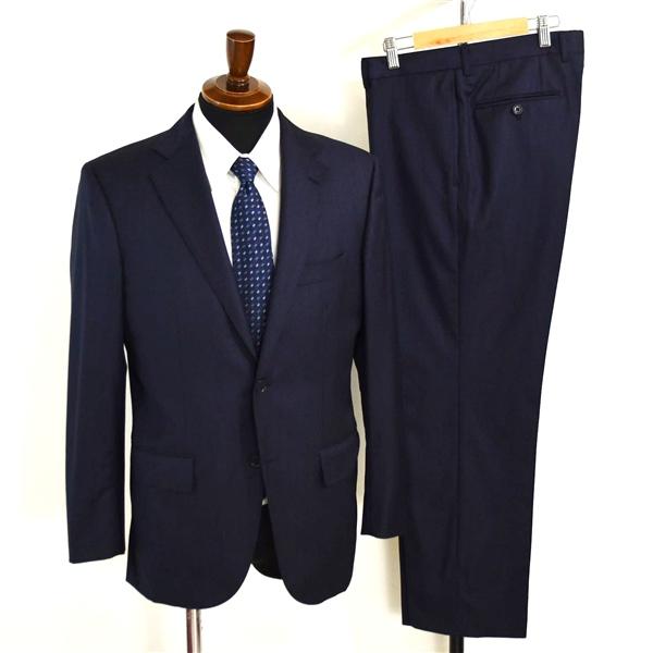 伊製 ロロピアーナ生地 2つボタン シングルスーツ M AB5 ダークネイビー チェック ノータック 23LR2529KK-20 合物 春秋 6XD010 | Loro Piana