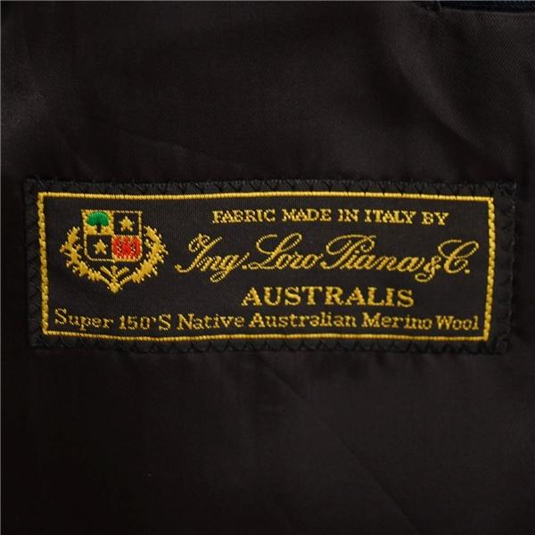 伊製 ロロピアーナ生地 2つボタン シングルスーツ M AB5 ダークネイビー チェック ノータック 23LR2529KK-20 合物 春秋 6XD010 | Loro Piana | 03