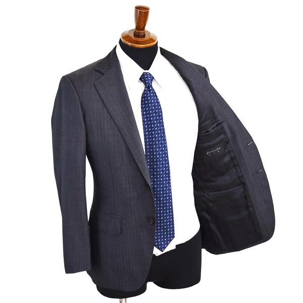 五大陸 2つボタン シングルスーツ S Y4 ダークグレー ストライプ ノータック 開き見せ SR-GO-HA-0105 夏物 春夏 gotairiku 6XD013 | gotairiku | 01