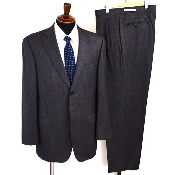 五大陸 カシミヤ混 2つボタン シングルスーツ L AB7 ダークグレー 袖口4つ釦 開き見せ gotairiku SR-GO-IA-0155-1 合物 春秋 6XD024 | gotairiku