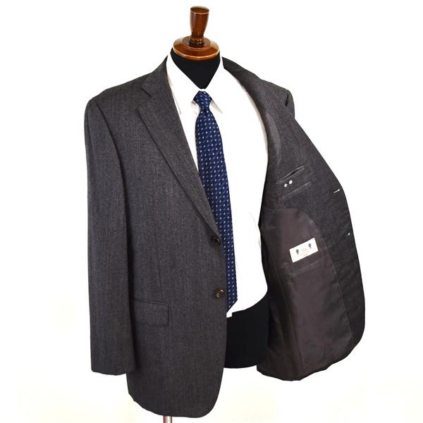五大陸 カシミヤ混 2つボタン シングルスーツ L AB7 ダークグレー 袖口4つ釦 開き見せ gotairiku SR-GO-IA-0155-1 合物 春秋 6XD024 | gotairiku | 01