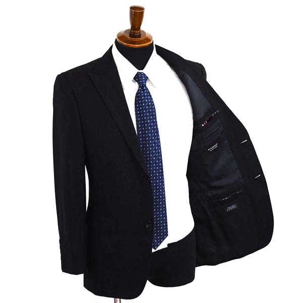 美品 バーバリー ブラックレーベル 100's生地 2つボタン シングルスーツ S Y4 ブラック ストライプ ノータック BMD18-506-09 春秋 6XD031 | BURBERRY BLACK LABEL | 01