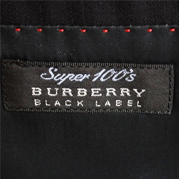 美品 バーバリー ブラックレーベル 100's生地 2つボタン シングルスーツ S Y4 ブラック ストライプ ノータック BMD18-506-09 春秋 6XD031 | BURBERRY BLACK LABEL | 04