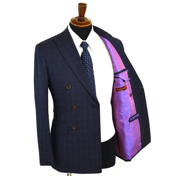 RICHARD JAMES 伊製 ゼニア生地 6つボタン シングルスーツ M Y5 ダークネイビー チェック ノータック RBS8901 合物 春秋 6XD040 | RICHARD JAMES | 01