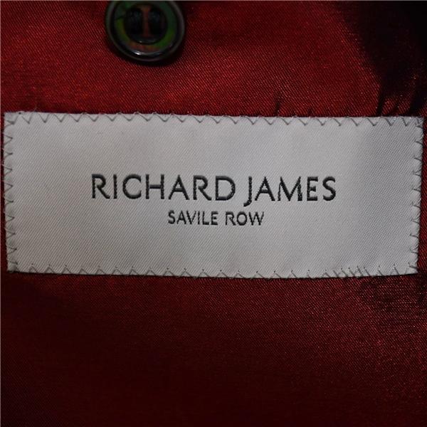 RICHARD JAMES 伊製 ロロピアーナ生地 3ピース 2つボタン シングルスーツ M YA5 ダークグレー ストライプ ノータック RBA9671 6XD043 | RICHARD JAMES | 03