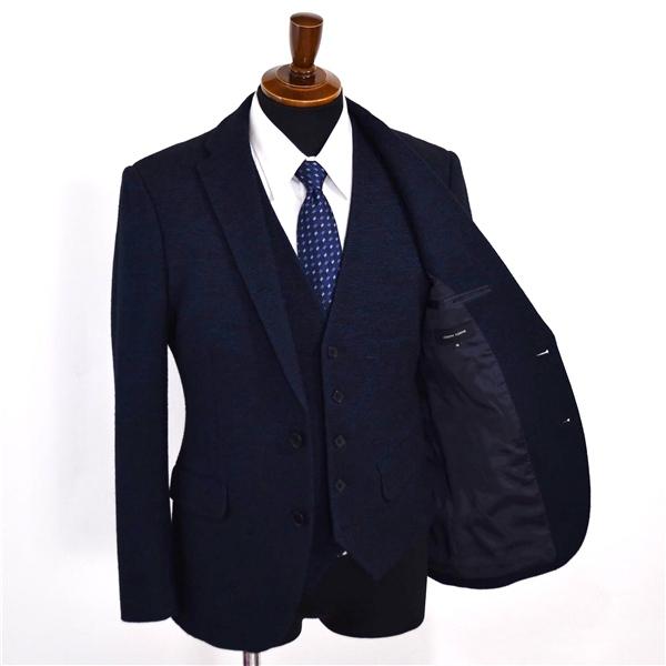美品 JOSEPH HOMME 3ピース 2つボタン シングルスーツ M A5 ダークネイビー 千鳥格子 ノータック 631-5-CCP-JH-CW-0303 6XD044 | JOSEPH HOMME | 01