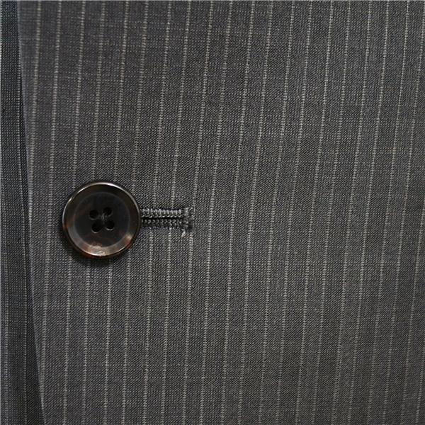 新品同様 未使用品 TOPVALU 2パンツ 2つボタン シングルスーツ L AB6 ダークグレー ストライプ 開き見せ TV49D052-1 夏物 春夏 6XD056 | ブランド登録なし | 02