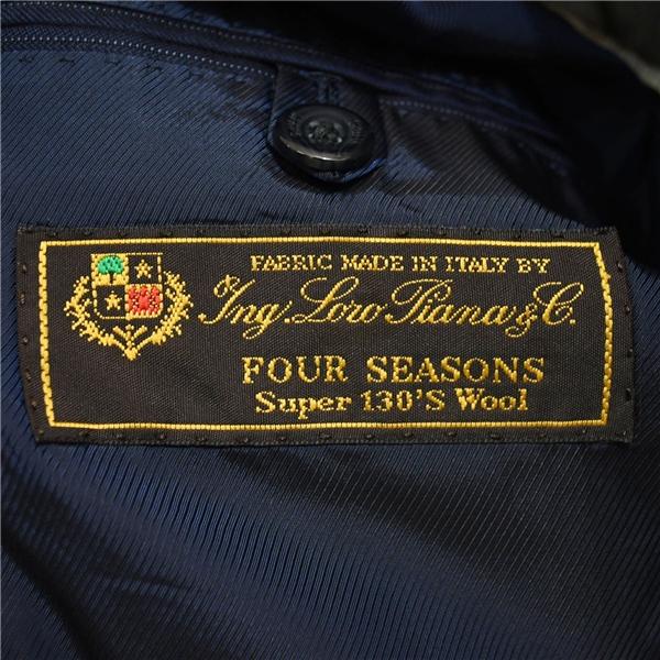 SHIPS 伊製 ロロピアーナ 130's生地 2つボタン シングルスーツ M Y5 ダークネイビー ストライプ ノータック 117-14-0143 合物 春秋  6XD062 | SHIPS | 04