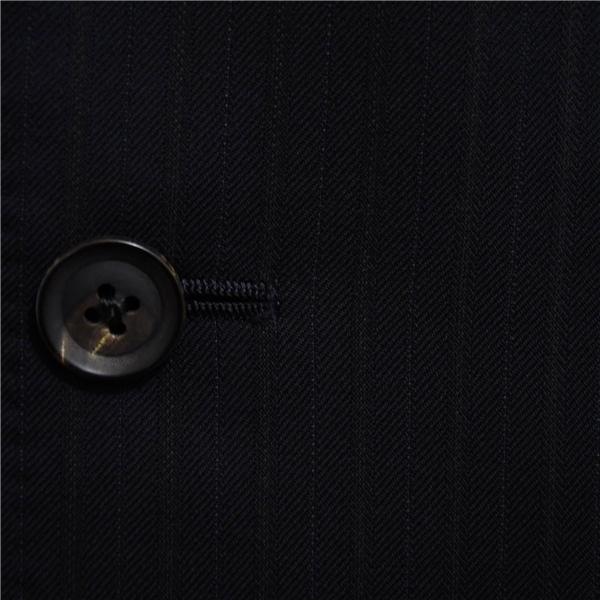 DAKS 2つボタン シングルスーツ M AB4 ブラック ストライプ 袖口4つ釦 開き見せ SR-DP-CW-0211 合物 春秋 6XD076 | DAKS | 02