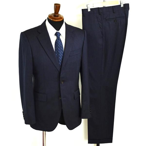 タケオキクチ 2つボタン シングルスーツ M A5 ダークネイビー ノータック 袖口4つ釦 開き見せ BB931-64308 合物 春秋 6XD082 | TAKEO KIKUCHI