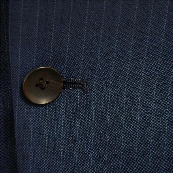 美品 P.S.FA 2つボタン シングルスーツ L Y8 ダークネイビー ストライプ ノータック 袖口4つ釦 開き見せ PC720106-82 夏物 春夏 6XD085 | Perfect Suit FActory | 02