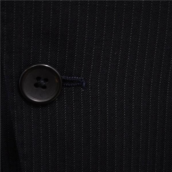 P.S.FA 2つボタン シングルスーツ S A4 ブラック ストライプ ノータック 袖口4つ釦 開き見せ NS230182-88HB 夏物 春夏 薄手 6XD087 | Perfect Suit FActory | 02