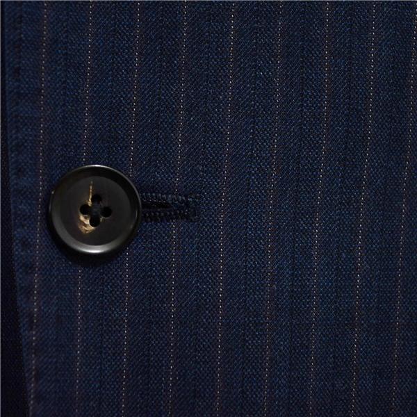 スーツカンパニー 伊製 120's生地 2つボタン シングルスーツ M A5 ダークネイビー ストライプ ノータック 0102241 合物 春秋 6XD096 | SUIT SQUARE | 02
