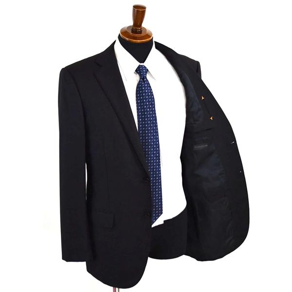 HILTON 伊製 グアベロ 130's生地 2つボタン シングルスーツ M YA7 ブラック ノータック アジャスターなし 195124 合物 春秋 6XD097 | HILTON | 01