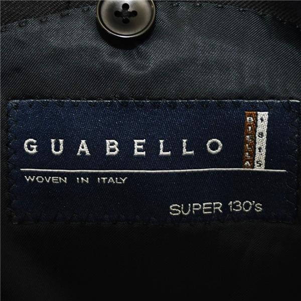 HILTON 伊製 グアベロ 130's生地 2つボタン シングルスーツ M YA7 ブラック ノータック アジャスターなし 195124 合物 春秋 6XD097 | HILTON | 03