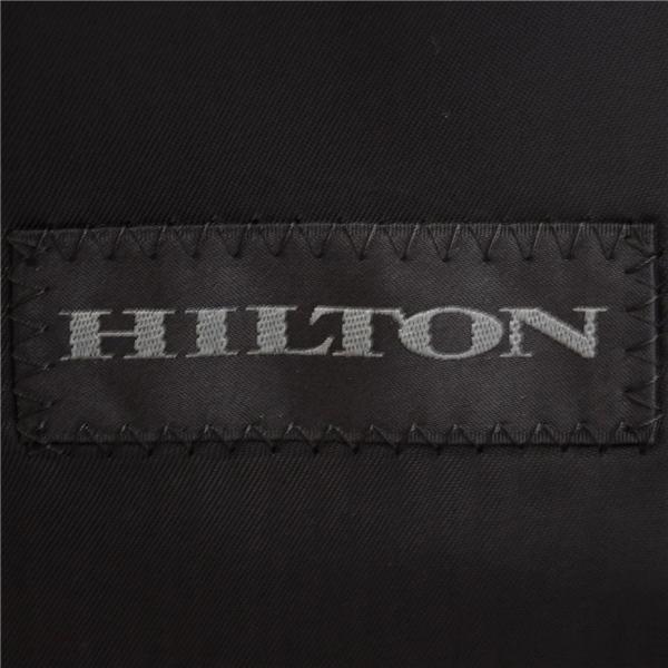 HILTON 2つボタン シングルスーツ XL AB8 ダークグレー ストライプ ノータック 袖口4つ釦 本切羽 NHLT61945-33 合物 春秋 6XD098 | HILTON | 03
