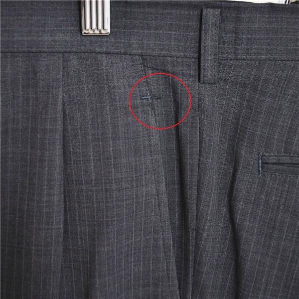 FARAGO 2パンツ 2つボタン シングルスーツ L BB6 ダークグレー ストライプ 袖口3つ釦 開き見せ 139112-14 夏物 春夏 薄手 6XD149 | ブランド登録なし | 06