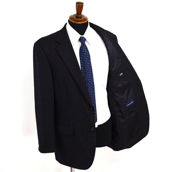 VITTORIO VENETO 2パンツ 2つボタン シングルスーツ XL BB7 ブラック ストライプ 袖口4つ釦 開き見せ DY18AW021AB 合物 春秋 6XD181 | ブランド登録なし | 01