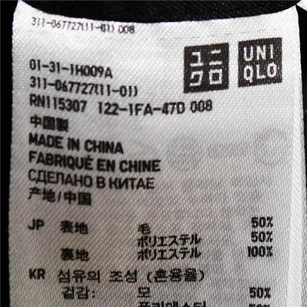 ユニクロ 段返り 3つボタン シングルスーツ M YA6 ブラック ノータック 袖口4つ釦 開き見せ 311-067727 夏物 春夏 薄手 6XD187 | ユニクロ | 04