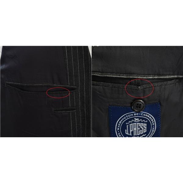 Jプレス 2つボタン シングルスーツ M AB5 ダークグレー ストライプ 袖口4つ釦 開き見せ  J.PRESS 1JR-3659 合物 春秋 6XE083 | J.PRESS | 07