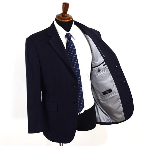 アダムスジャグラー ダンヒル 2つボタン シングルスーツ L AB6 ダークネイビー ストライプ  adamsJUGGLER dunhill 夏物 春夏 6XE092 | dunhill | 01