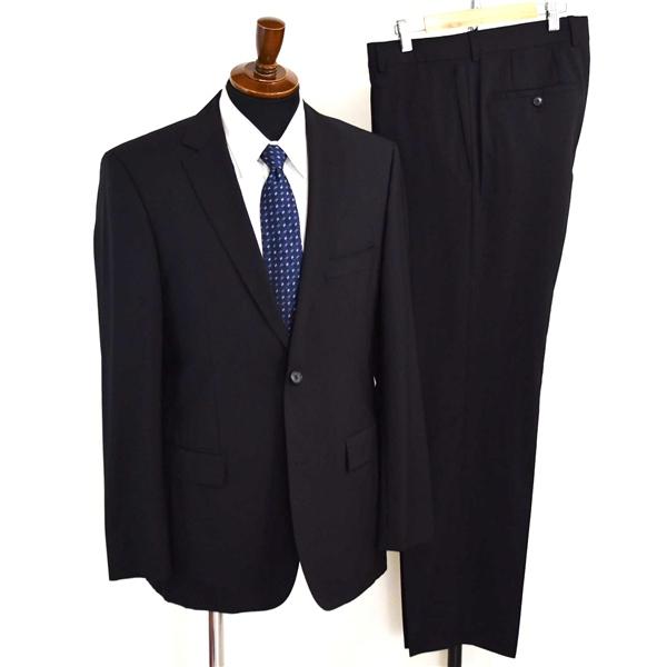 HUGO BOSS 100's生地 2つボタン シングルスーツ L A7 ブラック ストライプ ノータック  ヒューゴボス 50157985-001 夏物 春夏 6XE118 | HUGO BOSS