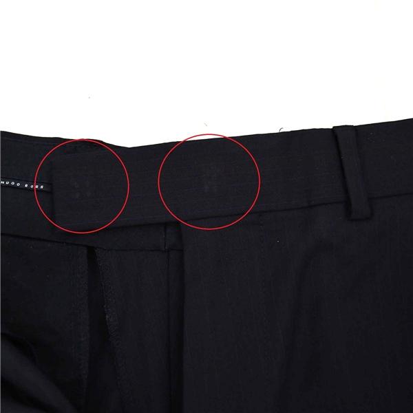 HUGO BOSS 100's生地 2つボタン シングルスーツ L A7 ブラック ストライプ ノータック  ヒューゴボス 50157985-001 夏物 春夏 6XE118 | HUGO BOSS | 08