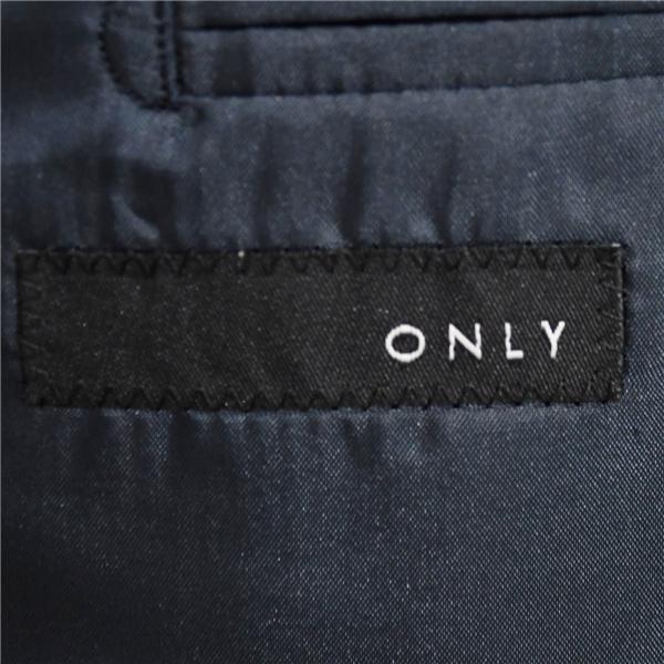 ONLY シルク混 3ピース 2つボタン シングルスーツ S Y5 ダークネイビー 格子 ノータック 開き見せ 8-0122-22-306 合物 春秋 6XE124 | ONLY | 03