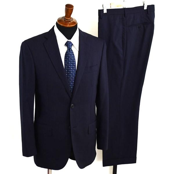 アローズ green label relaxing 2つボタン シングルスーツ M Y6 ダークネイビー ストライプ ノータック 3121-111-1133 夏物 春夏 6XE156 | green label relaxing