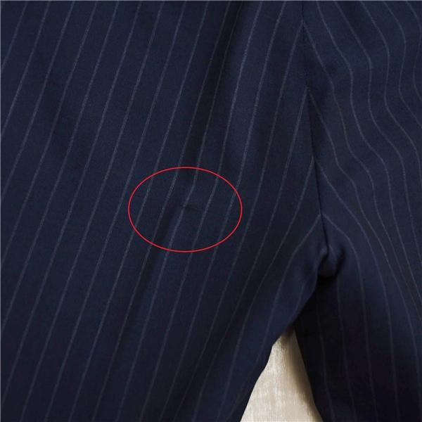 HILTON 100's生地 3ピース 2つボタン シングルスーツ S Y3 ダークネイビー ストライプ ノータック 本切羽 3976292 合物 春秋 6XE157 | HILTON | 09