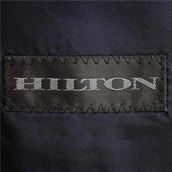 HILTON 3ピース 2つボタン シングルスーツ M A4 ダークネイビー ストライプ ノータック 袖口3つ釦 本切羽 NHLT71905-13 合物 春秋 6XE161 | HILTON | 03