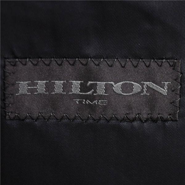HILTON シルク混 2つボタン シングルスーツ M YA5 ブラック ストライプ ノータック 袖口4つ釦 本切羽 A10V3009 合物 春秋 6XE177 | ONLY | 03
